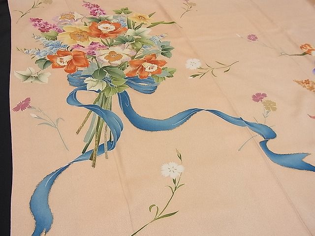 平和屋本店■野口彦太郎 大彦三代目 江戸染繍友禅 訪問着 刺繍 花束文 金銀糸 高島屋扱い 逸品 4n - zb0499 - 平和屋