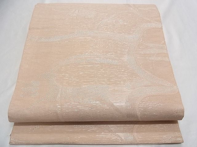 平和屋着物■夏物 六通柄袋帯 枝花文 銀糸 正絹 逸品 B-np6822