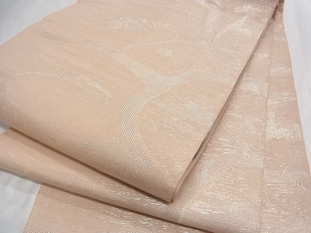 平和屋着物■夏物 六通柄袋帯 枝花文 銀糸 正絹 逸品 B-np6822