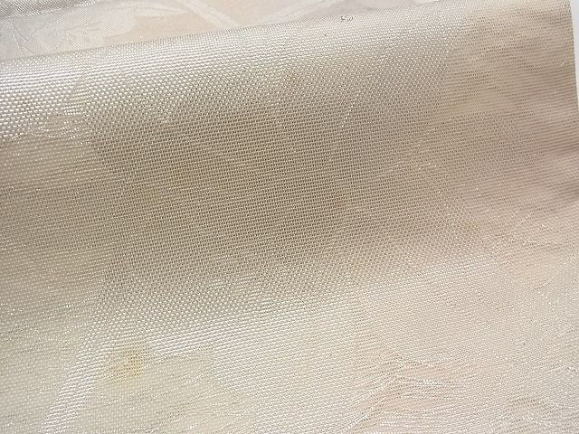 平和屋着物■夏物 六通柄 本袋帯 花籬文 銀糸 正絹 逸品 B-np6825