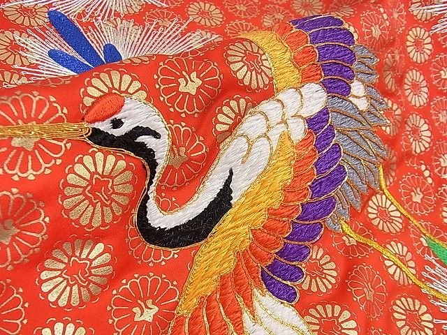 平和屋本店■極上 七五三 女の子 7歳 祝着 十二単風 駒刺繍 飛鶴松文 金銀糸 逸品 DZAA1584kh4 - 平和屋