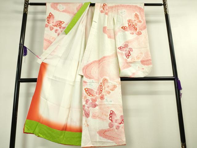 平和屋本店■極上 七五三 女の子 7歳 祝着・袋帯セット 総絞り 舞蝶文 鈴乃屋扱い 逸品 DZAA2502kh5 - 平和屋