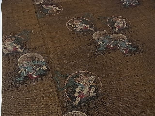 平和屋本店■極上 本場大島紬 9マルキ 風神雷神 逸品 DZAA1677kh4 - 平和屋