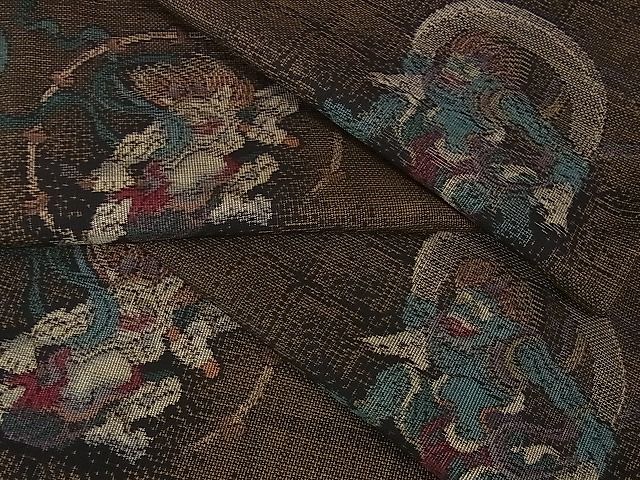 平和屋本店■極上 本場大島紬 9マルキ 風神雷神 逸品 DZAA1677kh4 - 平和屋