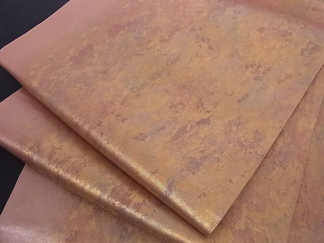 平和屋着物■六通柄袋帯 霞文 引箔 正絹 逸品 A-az3884