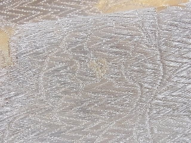 平和屋着物■六通柄袋帯 草花文 金銀糸 正絹 逸品 A-az4862