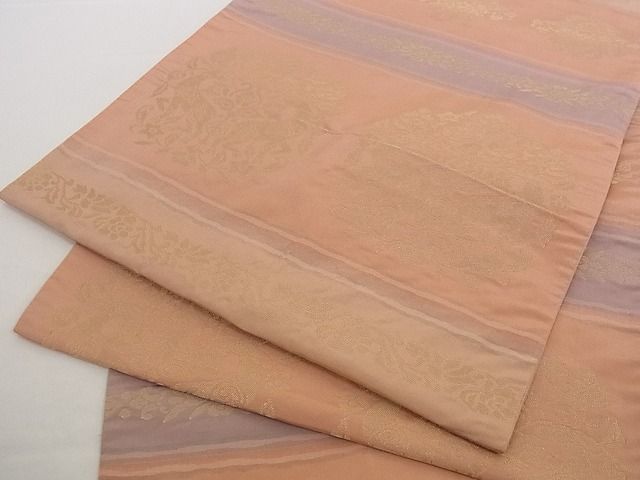 平和屋着物■六通柄袋帯 鳥獣花間道 金糸 正絹 逸品 A-pf4773