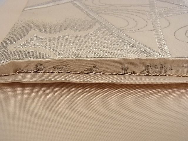 平和屋着物■六通柄袋帯 蒔絵朱雀文 プラチナ箔 正絹 逸品 A-pf4781