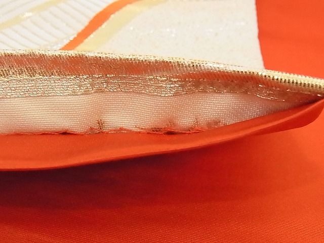 平和屋着物■六通柄袋帯 松葉飛鳥文 金銀糸 正絹 逸品 A-pf4782