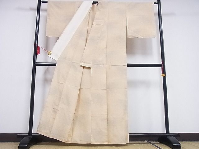 平和屋着物■上質な紬 単衣 霞文 着丈157.5cm 裄丈63cm 正絹 逸品 B-zg4877