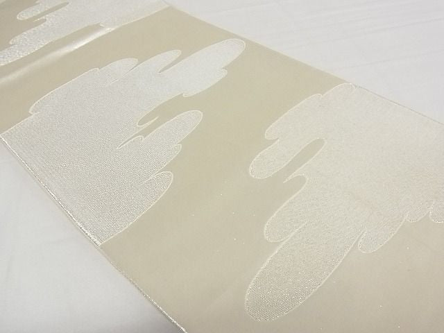 平和屋着物■全通柄袋帯 雲取り文 銀糸 正絹 逸品 A-gk018