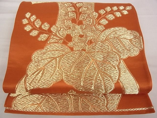 平和屋着物■六通柄袋帯 桐 金糸 正絹 逸品 A-ta6813