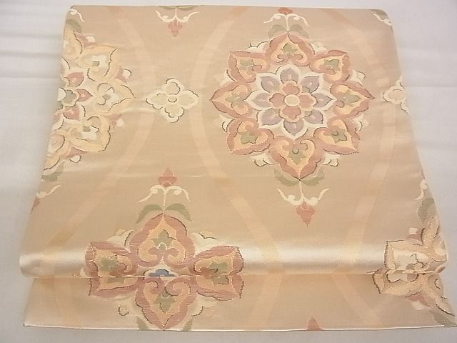 平和屋着物■六通柄袋帯 立涌花文 金糸 正絹 逸品 A-ta6820