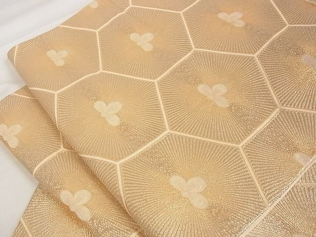 平和屋着物■六通柄袋帯 錦繍 亀甲唐松 金銀糸 正絹 逸品 A-ta6830