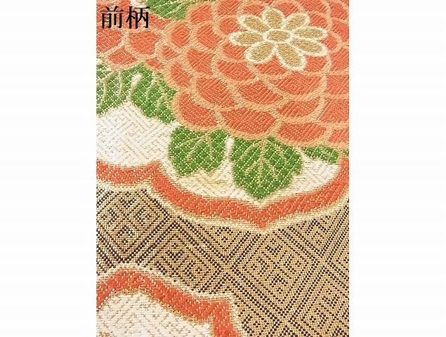 平和屋着物■六通柄京袋帯 花丸文 金糸 正絹 逸品 AAAE8463Apf