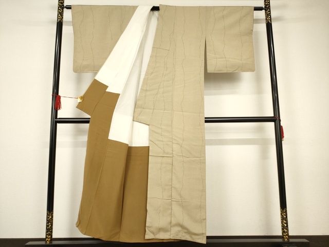 平和屋着物■お召 十字柄 正絹 逸品 AAAJ9760Abr