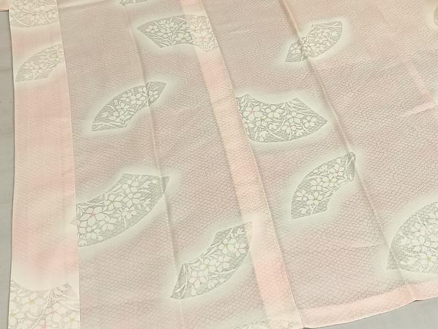 平和屋着物■長襦袢 無双仕立て 地紙花文 正絹 逸品 AAAK7584cy