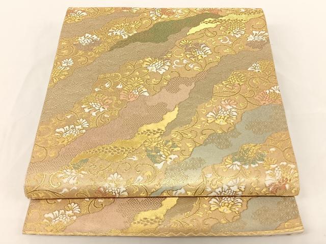 平和屋着物◎六通柄袋帯 道長花唐草 金糸 正絹 逸品 AAAK7686wt