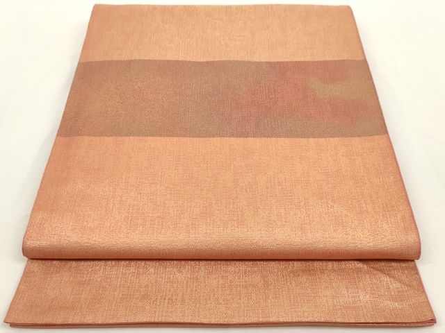 平和屋着物◎六通柄本袋帯 本袋 横段霞文 金糸 正絹 逸品 AAAK9027Bey