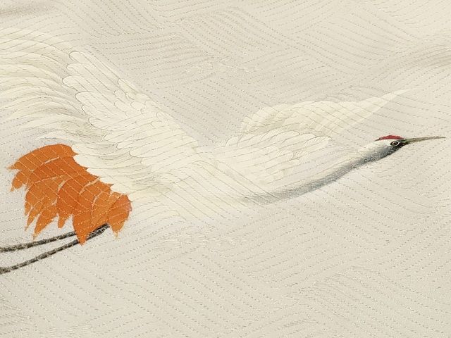 平和屋着物■七五三 女の子 3歳 祝着 作家物 清佳 手描き 飛鶴草花文 逸品 AAAL2307Aog