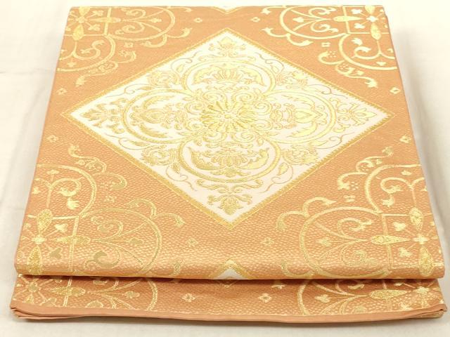 平和屋着物◎六通柄袋帯 正倉院花文 金糸 正絹 逸品 AAAL3226ru