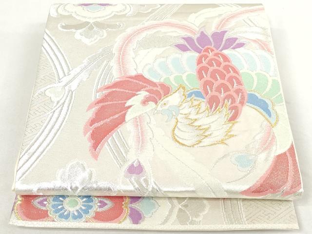 平和屋着物◎六通柄袋帯 立涌鳳凰花文 金銀糸 正絹 逸品 AAAL3330ru