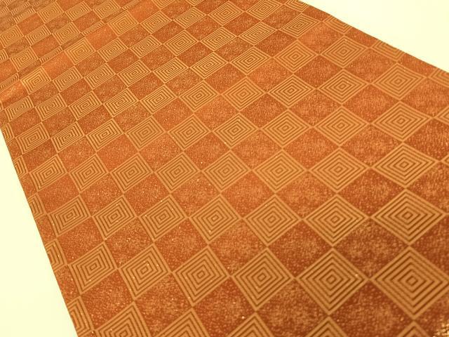 平和屋着物◎両面六通柄袋帯 亀甲文 金糸 正絹 逸品 AAAL4033wt