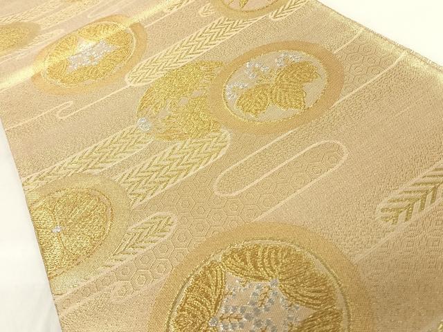 平和屋着物◎佐賀錦 六通柄袋帯 エ霞吉祥花文 金銀糸 正絹 逸品 AAAL4043wt