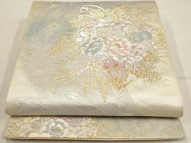 平和屋着物◎六通柄袋帯 花束ね文 金銀糸 正絹 逸品 AAAL4246tm