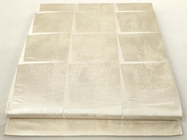 平和屋着物◎六通柄袋帯 色紙文 銀糸 引箔 正絹 逸品 AAAL5371az