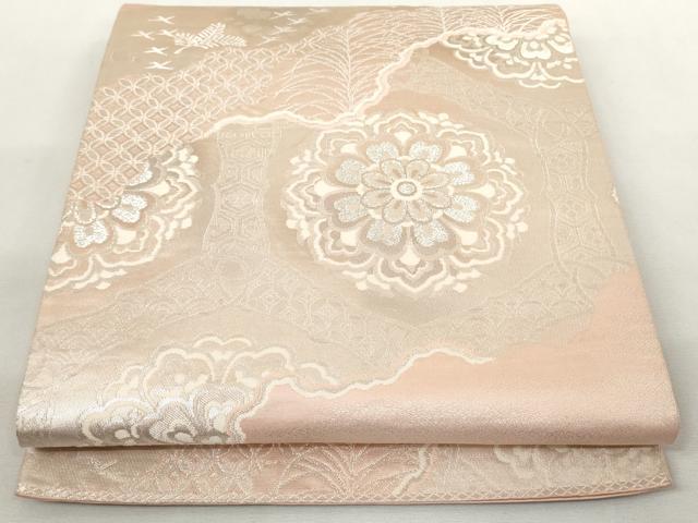 平和屋着物◎六通柄袋帯 道長亀甲花文 金糸 正絹 逸品 AAAL5388az