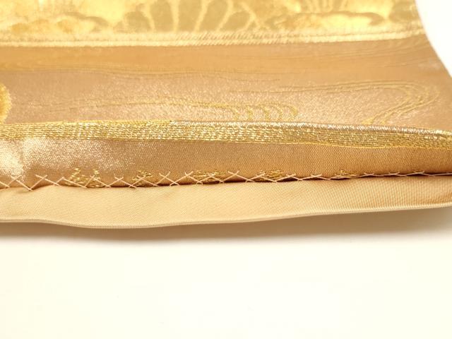 平和屋着物◎六通柄袋帯 能衣菊花文 金糸 正絹 逸品 AAAL5538pf