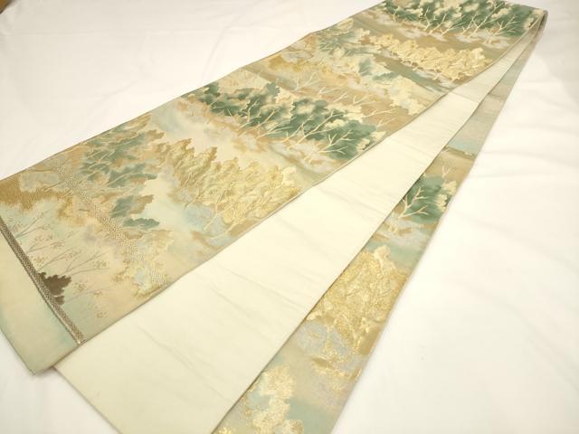 平和屋着物◎六通柄袋帯 樹林文 金銀糸 正絹 逸品 AAAL5541pf