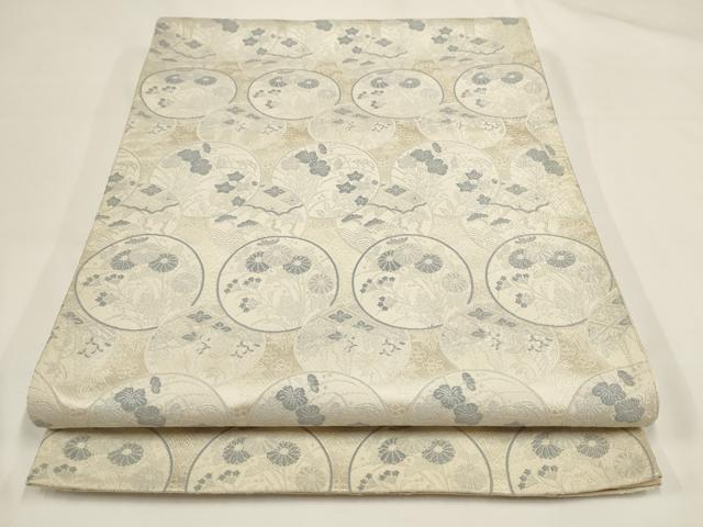 平和屋着物◎六通柄袋帯 唐織 桃山 草花丸文 正絹 逸品 AAAL5544pf