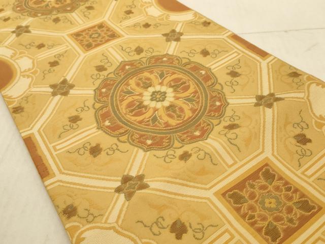平和屋着物◎六通柄袋帯 蜀江花文 正絹 逸品 AAAL5618pf