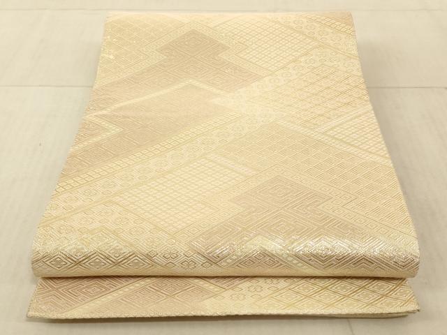 平和屋着物◎佐賀錦 全通柄袋帯 松皮菱花文 金糸 正絹 逸品 AAAL8935pf