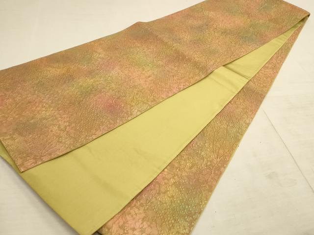 平和屋着物◎全通柄袋帯 枝花文 正絹 逸品 AAAL9588wj