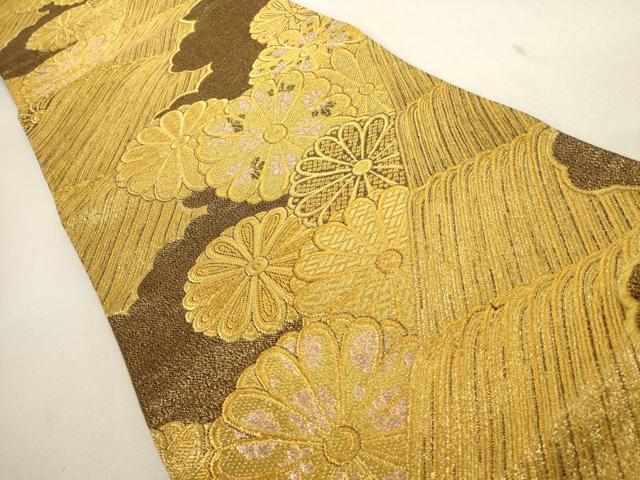平和屋着物●六通柄袋帯 舞花文 金糸 正絹 逸品 AAAL9649wj