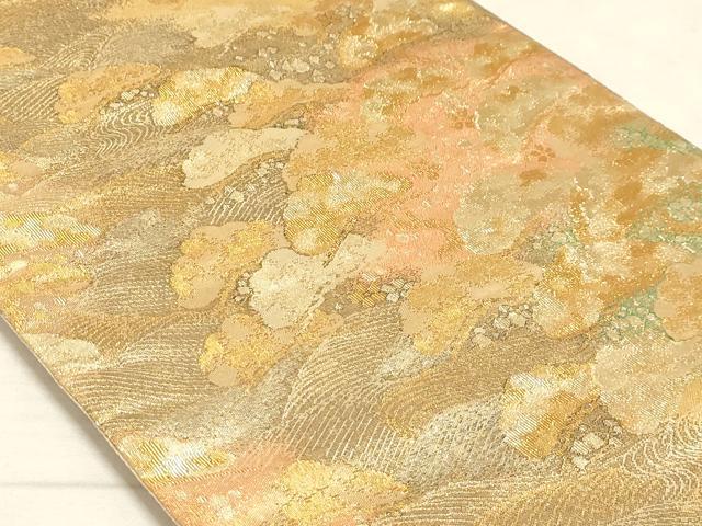 平和屋着物◎六通柄袋帯 浜松文 金糸 正絹 逸品 AAAM3357