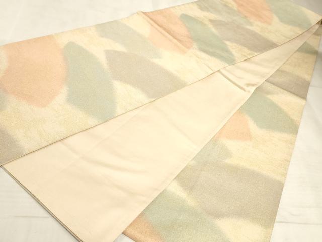 平和屋着物◎全通柄袋帯 地紙重ね文 金糸 正絹 逸品 AAAM3587sx