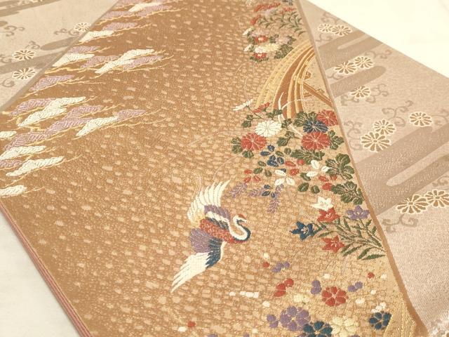 平和屋着物◎六通柄袋帯 慶長小袖文 金糸 正絹 逸品 AAAM3643sx
