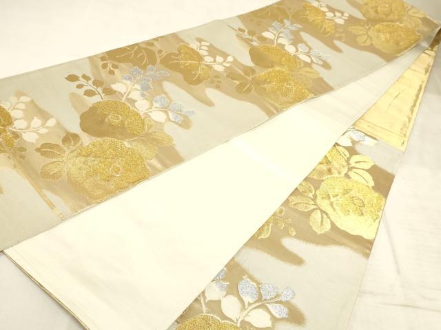 平和屋着物◎六通柄袋帯 流水光琳菊桐文 金銀糸 正絹 逸品 AAAM3694sx