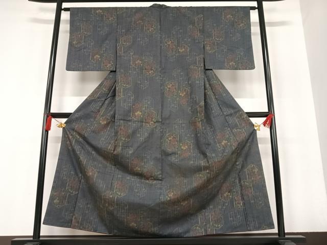 平和屋着物■お召 舞花文 正絹 逸品 AAAM4836ph