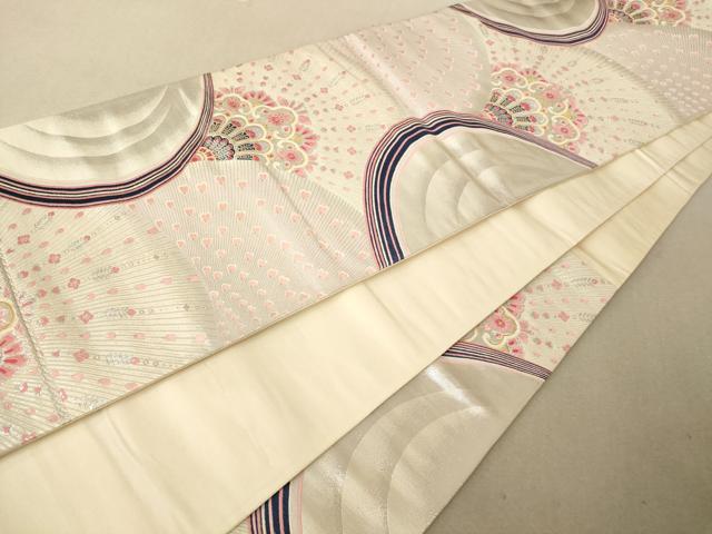 平和屋着物◎六通柄袋帯 唐織 しよう美 孔雀文 金銀糸 正絹 逸品 AAAM5128fw