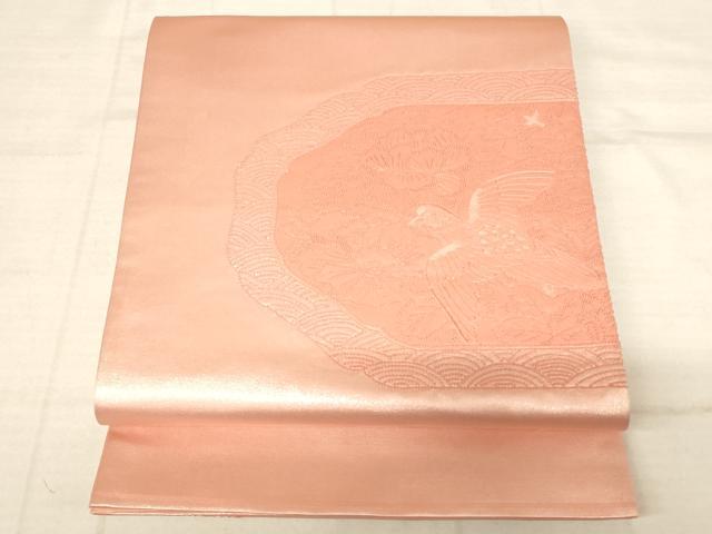 平和屋着物◎太鼓柄袋帯 中国三大刺繍 相良刺繍 花鳥文 正絹 逸品 AAAM5162fw