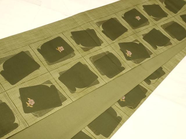 平和屋着物◎六通柄袋帯 翔織 草花色紙重ね文 正絹 逸品 AAAM5187fw