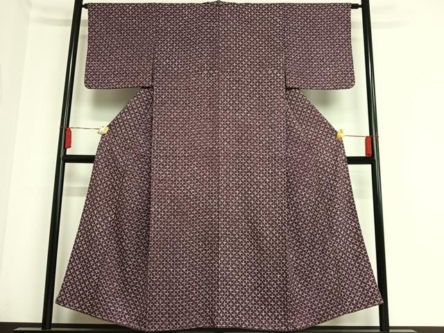 平和屋着物■上質な小紋 絞り 十字 正絹 逸品 AAAM5419oa