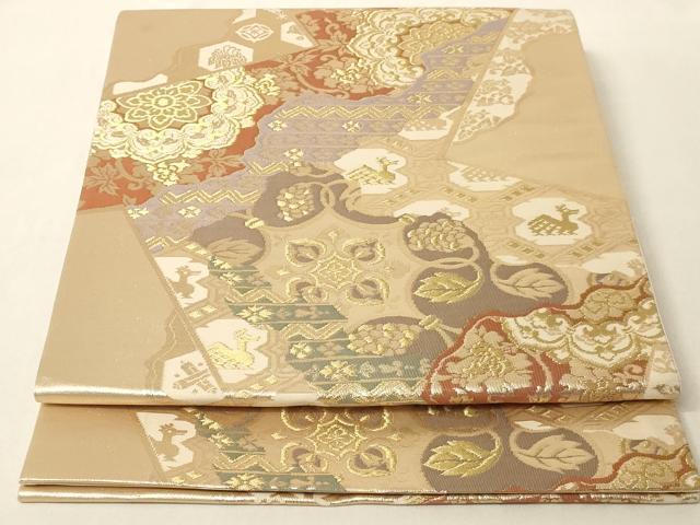 平和屋着物◎六通柄袋帯 名物裂 有栖川文様 金糸 正絹 逸品 AAAM5690cx