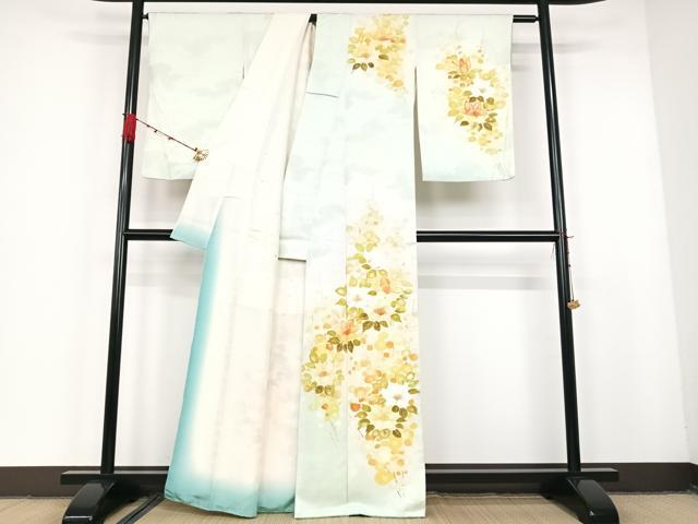 平和屋着物●訪問着 手描き 枝花文 金彩 正絹 逸品 AAAM6819ph