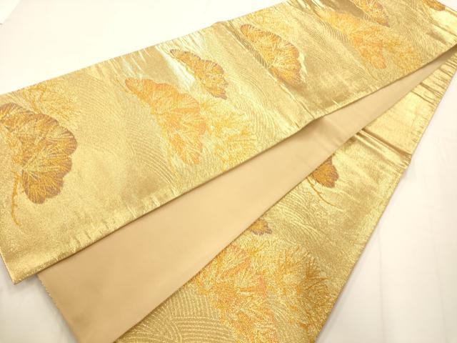 平和屋着物◎六通柄袋帯 流水松文 金糸 正絹 逸品 AAAM7815fw
